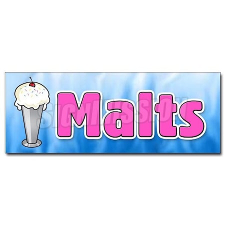 MALTS DECAL Sticker Malted Milk Malt Shop Tin Milk Shakes Old-fashioned